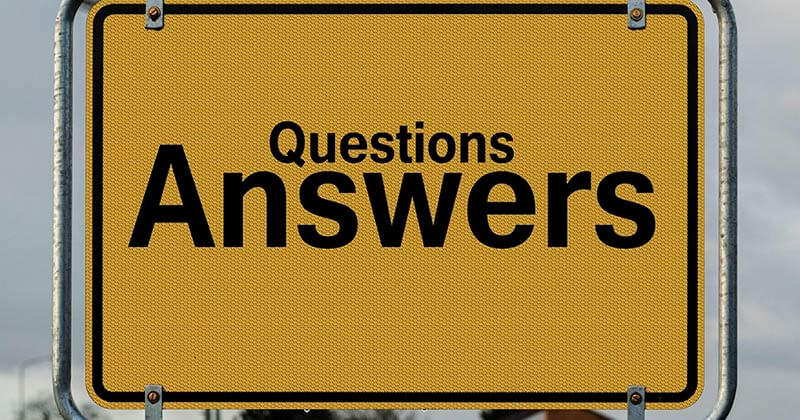 Sign displaying the words "questions" and "answers."