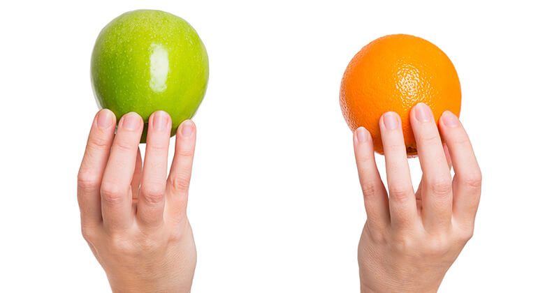 Analogies like comparing apples and oranges put abstract SEO concepts into perspective.