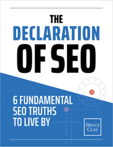 The Declaration of SEO e-book by Bruce Clay.