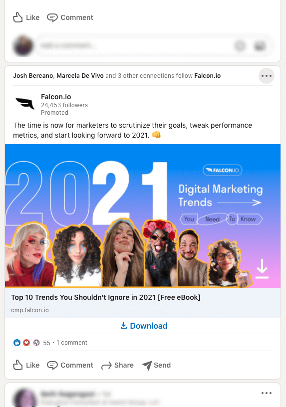 Example of a native LinkedIn ad.