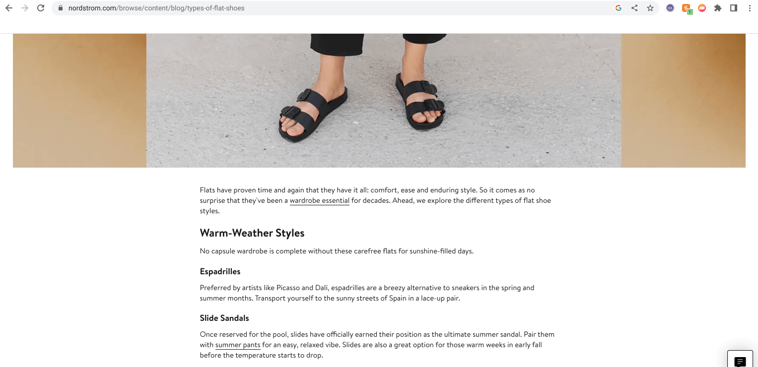 Nordstrom’s “A Guide to Different Types of Flats” guide.
