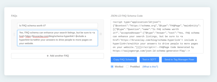 faqpage json-ld schema generator.