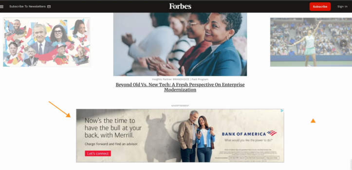 bank of america display ad.