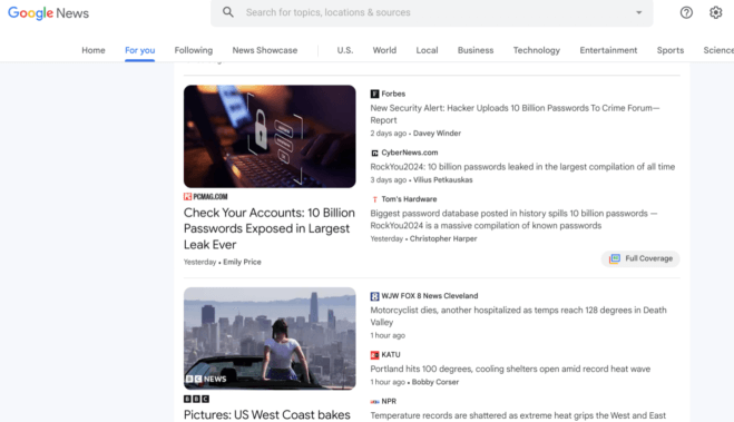 google news for you.