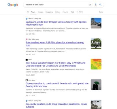 google news search.