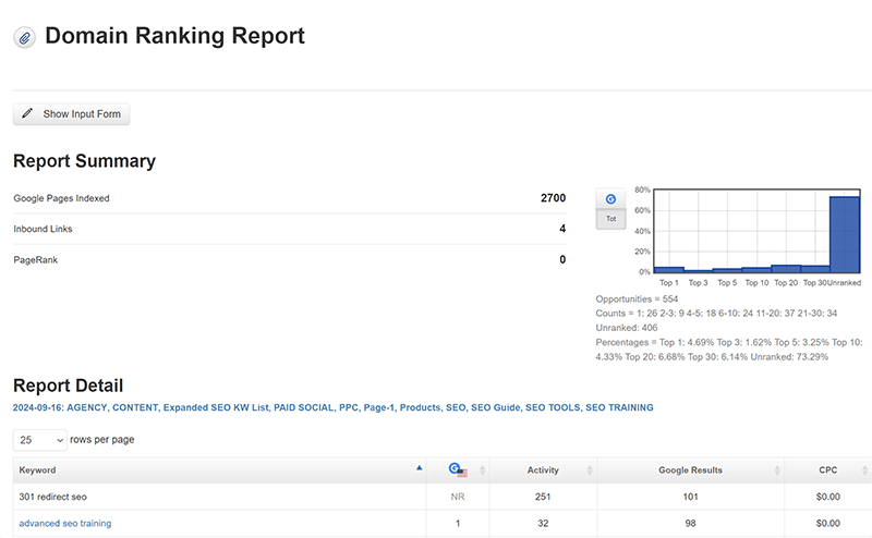 seotoolset domain ranking report.