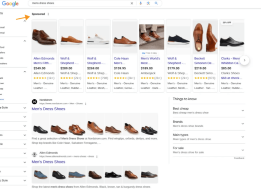 sponsored ads in search results.