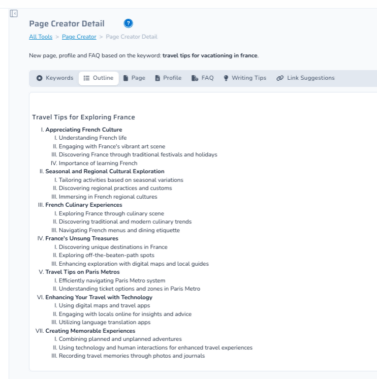 content outline report prewriter.