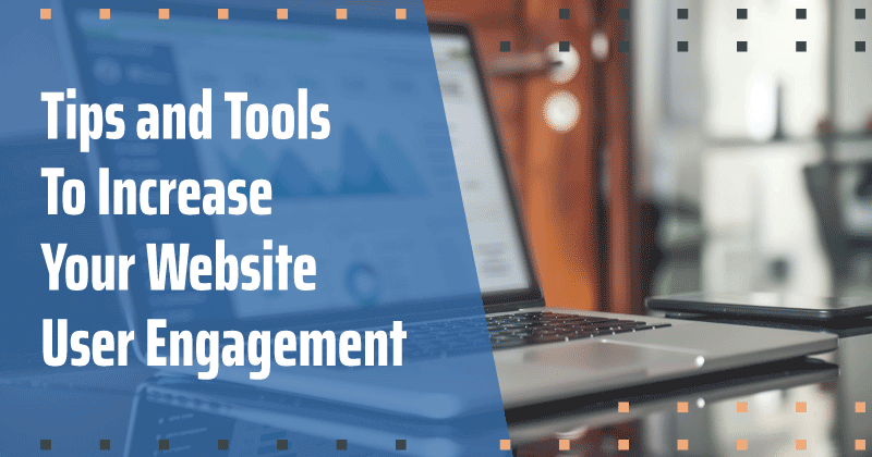 Website analytics and metrics displayed on laptop.