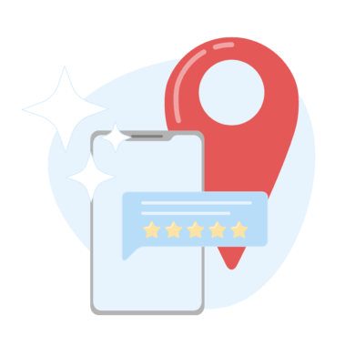 google map pin and review