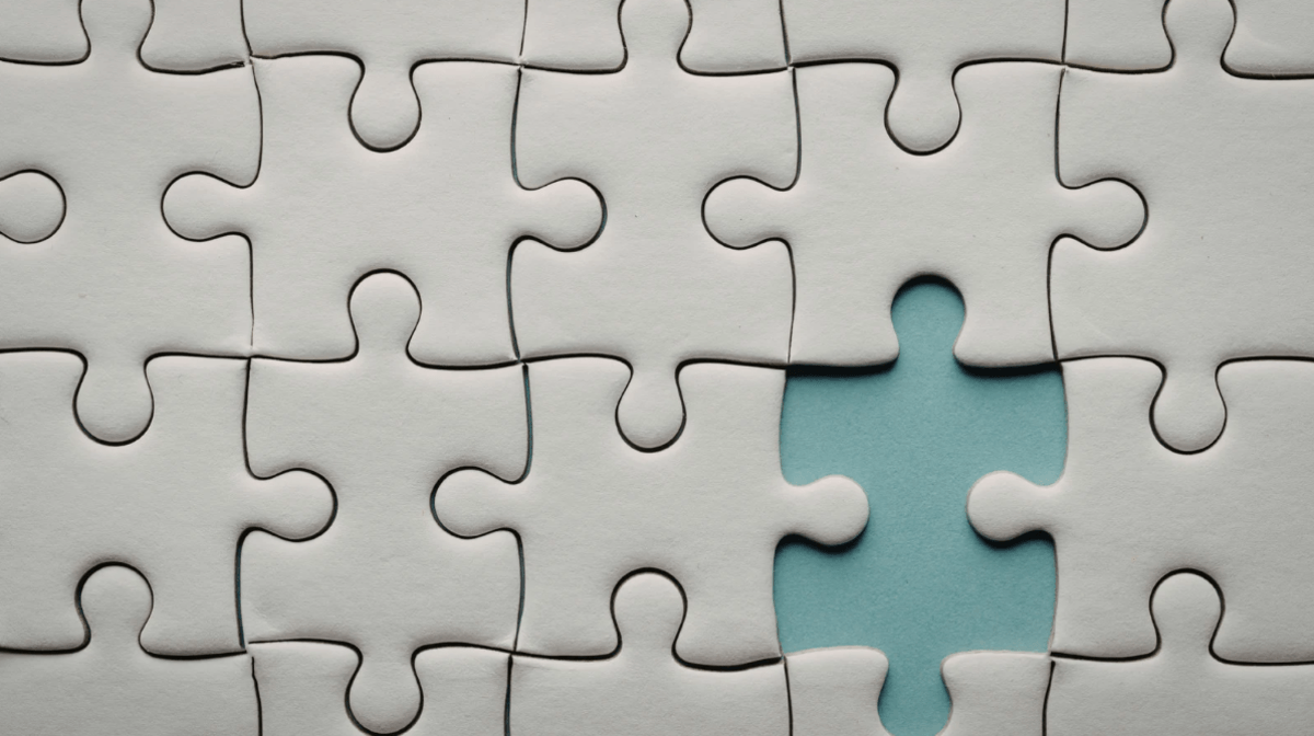A puzzle with a missing piece.